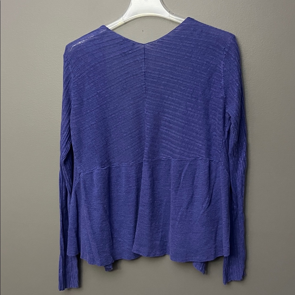 Eileen Fisher Purple Open Front Sweater- Size L - Picture 5 of 7